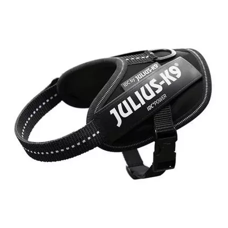 Julius-K9 | IDC Powerhám | Ergonomikus, fényvisszaverő kutyahám – fekete (XL/2) 33–45 cm