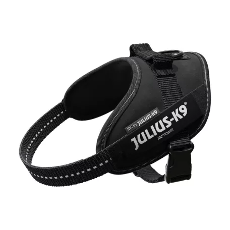 Julius-K9 | IDC Powerhám | Ergonomikus, fényvisszaverő kutyahám – fekete (S/Mini) 49–67 cm