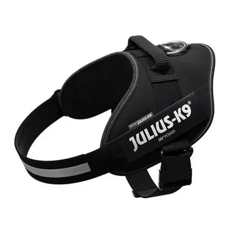 Julius-K9 | IDC Powerhám | Ergonomikus, fényvisszaverő kutyahám – fekete (XS/Mini-Mini) 40–53 cm
