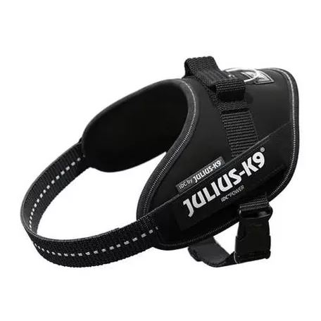 Julius-K9 | IDC Powerhám | Ergonomikus, fényvisszaverő kutyahám – fekete (S/Mini) 49–67 cm