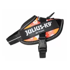   Julius-K9 | IDC Powerhám | Ergonomikus, fényvisszaverő kutyahám – rózsaszín virágmintás (2XS/Baby 2) 33–45 cm