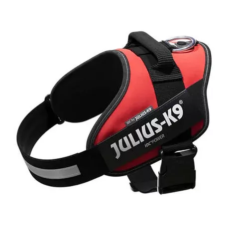 Julius-K9 | IDC Powerhám | Ergonomikus, fényvisszaverő kutyahám – piros (L/1) 63–85 cm