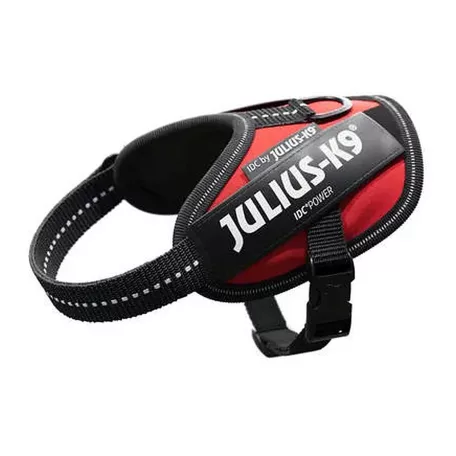 Julius-K9 | IDC Powerhám | Ergonomikus, fényvisszaverő kutyahám – piros (3XS/Baby 1) 29–36 cm