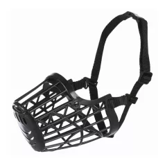   Trixie | Klasszikus | Jól szellőző műanyag szájkosár kutyáknak – fekete (XS), 15 cm