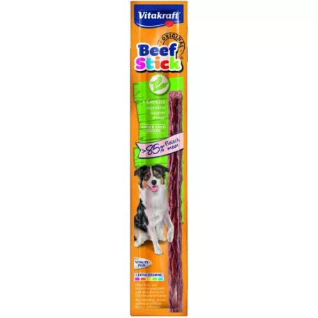 Vitakraft | Beef Stick Zöldséges | Húsos jutalomfalat zöldségekkel kistestű kutyák részére – 12 g