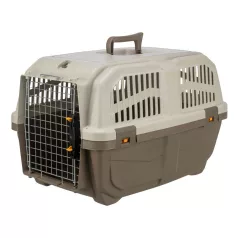  Trixie | Transport Box Skudo | biztonságos, jól szellőző szállítóbox kutyáknak – tópszín/homok, (S), 40 × 39 × 60 cm, max. 24 kg