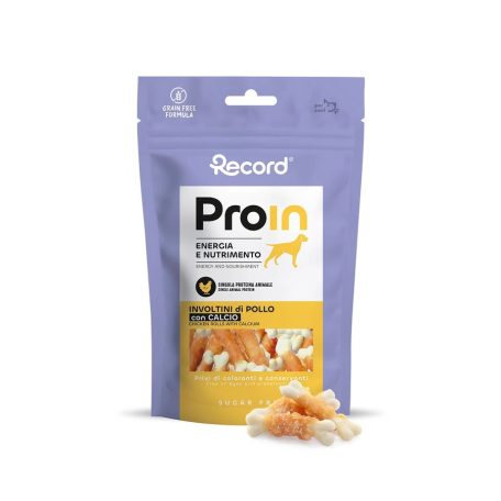 RECORD ProIn Jutalomfalat Kutyáknak Involtini Csirke és Kálcium 75 g