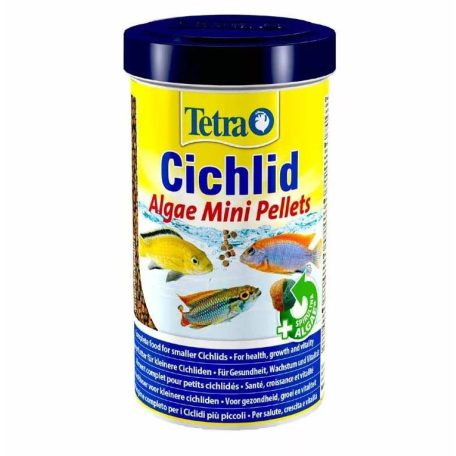 Tetra | Cichlid | Algae Mini Pellets | Táplálék sügér és diszkosz halak számára - 500 ml