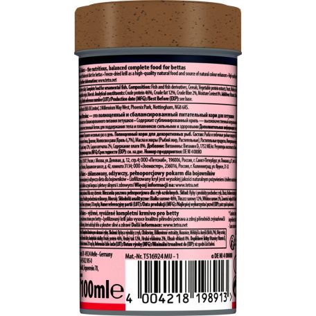 Tetra Betta Mini Flakes | Prémium sziámi harcoshal táp krillal és garnélával – 100 ml