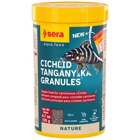 Sera Cichlid Tanganyika Granules | Színfokozó granulátum sügéreknek – 250 ml / 135 g