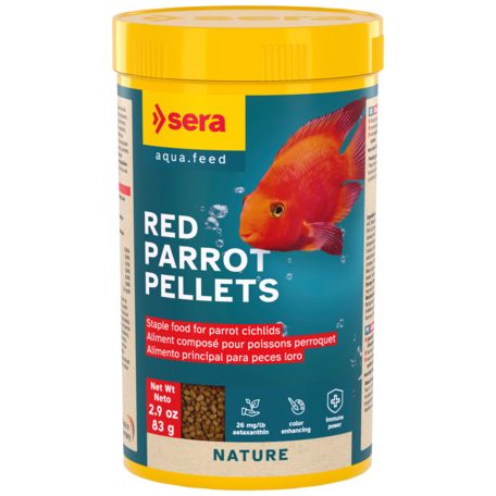 Sera Red Parrot Pellets Nature | Színfokozó úszó pellet papagájsügérek és más díszhalak számára – 250 ml