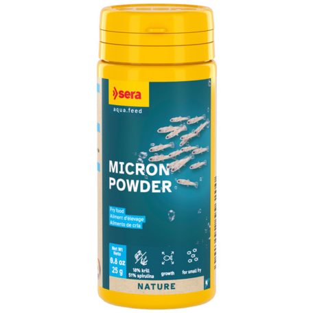 Sera Micron Nature | Por állagú nevelőtáp ivadékhalak és korallok számára – 50 ml / 25 g