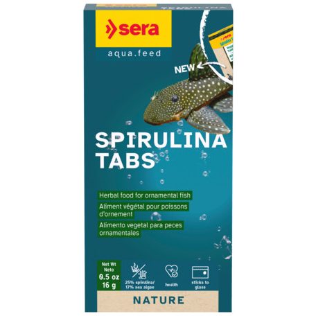 Sera Spirulina Tabs | Tapasztható növényi tablettás táp díszhalaknak – 24 tabletta / 16 g