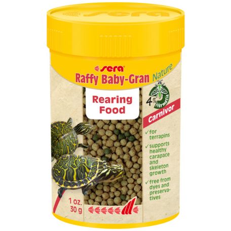 Sera Nature Raffy Baby-Gran | Granulált alapeleség fiatal vízi teknősöknek – 100 ml / 30 g