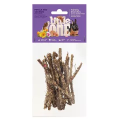   Little One Yummy ágacskák szirmokkal és fűszernövényekkel. Snack minden kisemlős számára, 35 g