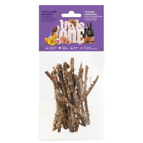 Little One Yummy ágacskák szirmokkal és fűszernövényekkel. Snack minden kisemlős számára, 35 g