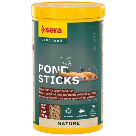 Sera Pond Sticks Nature | Úszó pálcikás alapeleség nagyobb tavi halaknak – 1000 ml