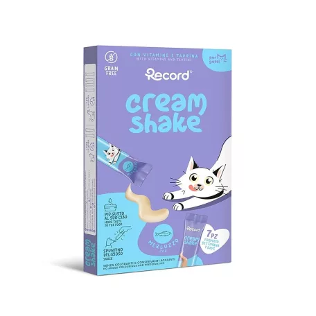 RECORD CREAM SHAKE Nedves Jutalomfalat Macskáknak Halas 7x12 g