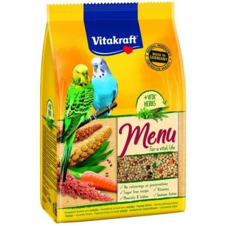 Vitakraft | Junior Budgie Menu | Teljes értékű eledel (hullámos papagájok részére) - 500g