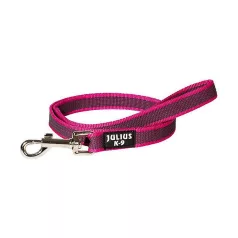   Julius-K9 | Color&Gray | Gumírozott, csúszásbiztos póráz, O-gyűrűs fogóval – pink/szürke 20 mm / 1,2 m