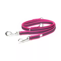   Julius-K9 | Color&Gray | Gumírozott, csúszásbiztos póráz – pink/szürke 20 mm / 2,2 m