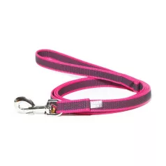   Julius-K9 | Color&Gray | Gumírozott, csúszásbiztos póráz – pink/szürke 20 mm / 2 m