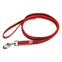   Julius-K9 | Color&Gray | Gumírozott, csúszásbiztos póráz, O-gyűrűs fogóval – piros/szürke 20 mm / 1,2 m