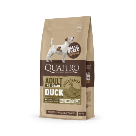 QUATTRO Hypoallergenic SMALL BREED ADULT DUCK kutyatáp 1,5kg