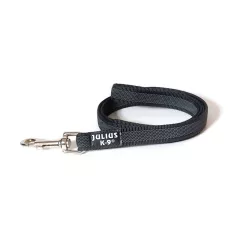   Julius-K9 | Color&Gray | Gumírozott, csúszásbiztos póráz, fogóval – fekete/szürke 14 mm / 1,2 m