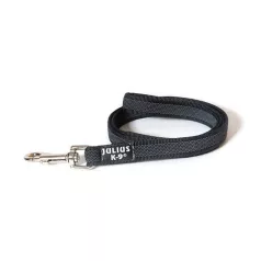   Julius-K9 | Color&Gray | Gumírozott, csúszásbiztos póráz, O-gyűrűs fogóval – fekete/szürke 14 mm / 1,2 m