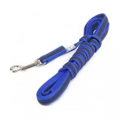   Julius-K9 | Color&Gray | Gumírozott, csúszásbiztos póráz, fogóval – kék/szürke 14 mm / 3 m