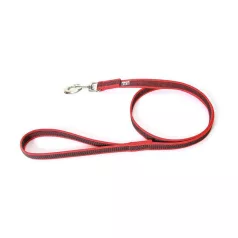  Julius-K9 | Color&Gray | Gumírozott, csúszásbiztos póráz – piros/szürke 14 mm / 1,2 m