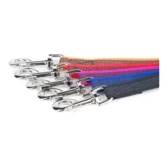   Julius-K9 | Color&Gray | Gumírozott, csúszásbiztos póráz – piros/szürke 14 mm / 2 m