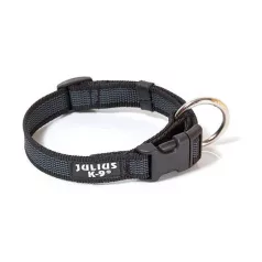   Julius-K9 | Color&Gray | Tartós, gumírozott kutyanyakörv – fekete/szürke 20 mm / 27–42 cm
