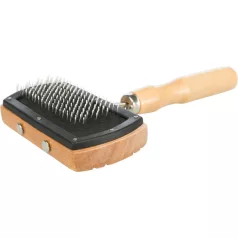   Trixie Wood Soft Brush | Klasszikus puha kefe fa nyéllel kutyák és macskák részére – 10 × 18 cm