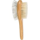 Trixie Brush Double-Sided | Kétoldalas szőrápoló kefe bambusz nyéllel – 6 × 22 cm