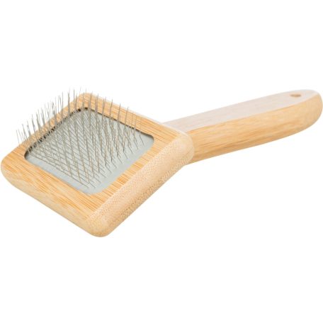 Trixie Soft Brush | Szögletes puha kefe bambusz nyéllel – 7 × 16 cm