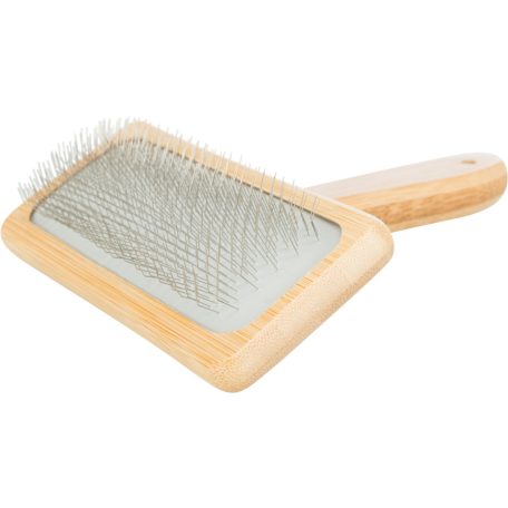 Trixie Soft Brush | Szögletes puha kefe bambusz nyéllel – 12 × 15 cm