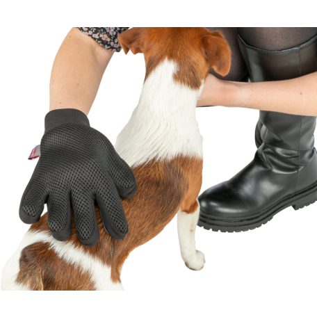 Trixie Fur Care Glove | Ötujjas szőrápoló kesztyű gumírozott sörtékkel – 16 × 24 cm