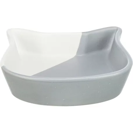 Trixie | Bowl Set - kerámia tál, macskák részére - 0,2x13 cm - szürke-fehér