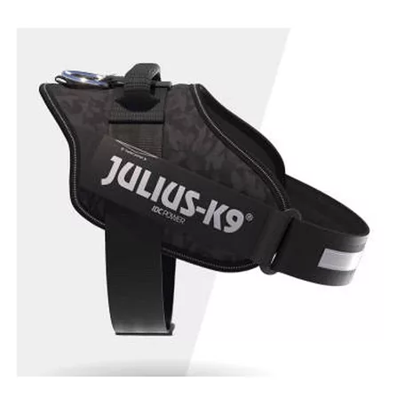 Julius-K9 | IDC Powerhám | Ergonomikus, fényvisszaverő kutyahám – Night Camo (3XL/4) 96–138 cm