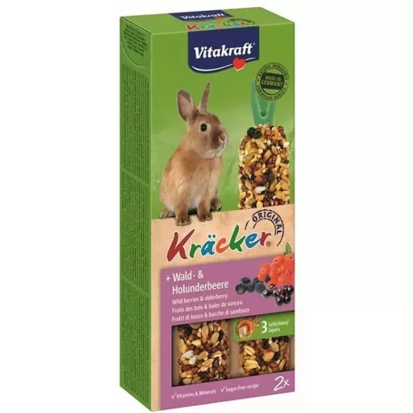 Vitakraft Kracker | Dupla rúd nyulaknak | Bodza-bogyók - 2x56 g