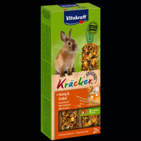 Vitakraft Kracker Duplarúd – Méz & Tönköly | Kiegészítő eledel törpenyulaknak (2×56 g)