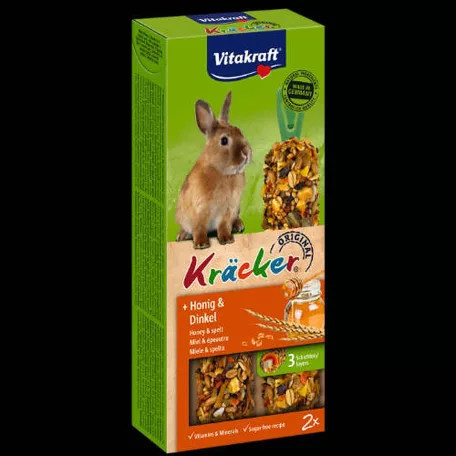 Vitakraft Kracker Duplarúd – Méz & Tönköly | Kiegészítő eledel törpenyulaknak (2×56 g)