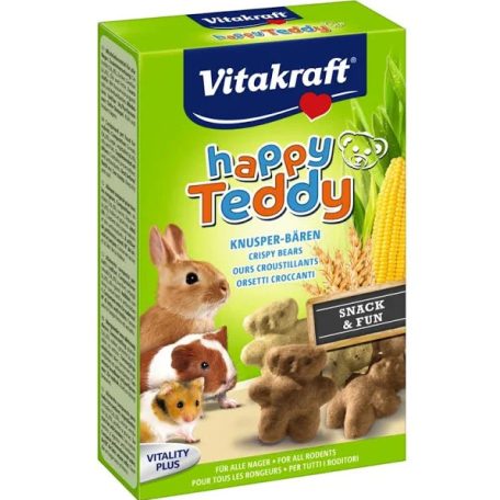 Vitakraft Happy Teddy | Kiegészítő eledel rágcsálóknak | Gabona-zöldség - 75 g