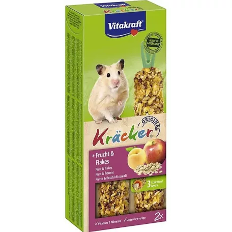 Vitakraft Kracker | Dupla Rúd hörcsögöknek | Gyümölcs-gabona - 2x56 g