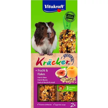 Vitakraft Kracker | Dupla rúd tengerimalacoknak | Gyümölcs-gabonapehely - 112g