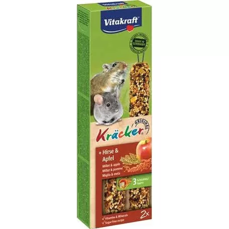 Vitakraft Kracker | Dupla rúd rágcsálóknak | Köles-alma - 60 g