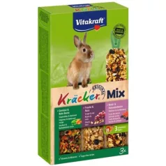   Vitakraft Kracker Tripla Rúd | Kiegészítő eleség zöldség, mogyoró és erdei gyümölcs ízesítéssel nyulak részére – 168 g