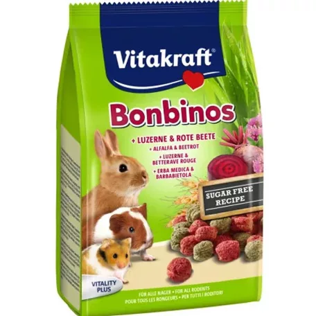 Vitakraft Bonbinos snack | Kiegészítő eledel rágcsálóknak | Lucerna-cékla - 40 g
